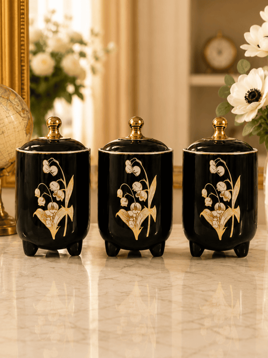 Midnight Lily Storage Jar Set
