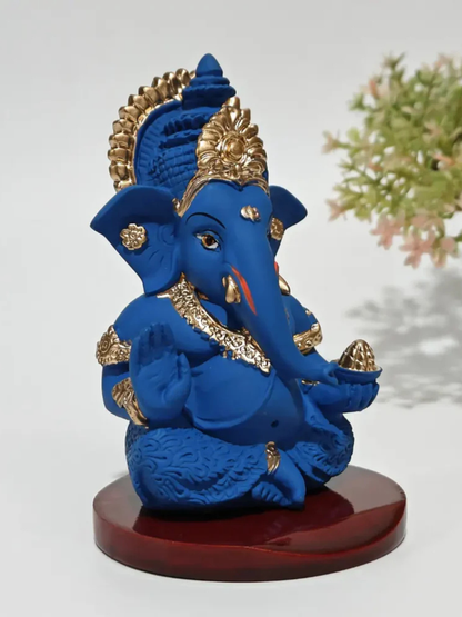 Royal Blue Ganesha Idol