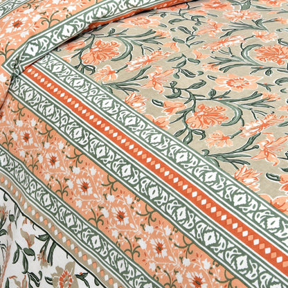 Gulistan Garden – Ethnic Jaipuri Printed Bedsheet Set with Pillow Covers