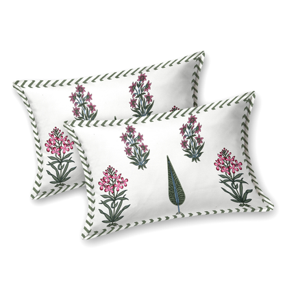 Kalakriti Monsoon Botanica Pure Cotton Double Bedsheet with 2 Pillow Covers