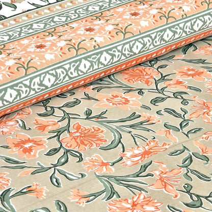 Gulistan Garden – Ethnic Jaipuri Printed Bedsheet Set with Pillow Covers