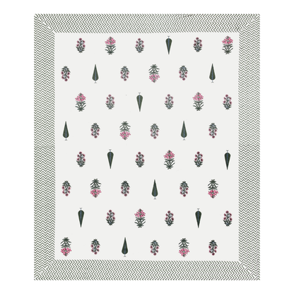 Kalakriti Monsoon Botanica Pure Cotton Double Bedsheet with 2 Pillow Covers