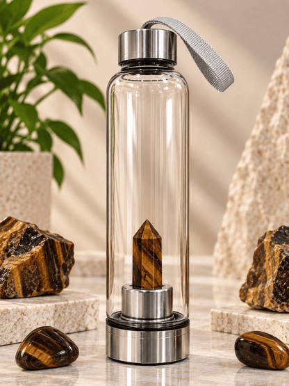Tiger Eye Crystal Water Bottle