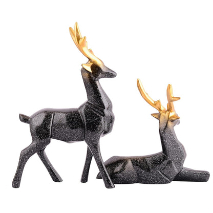 Golden Antler Deer Table Accent