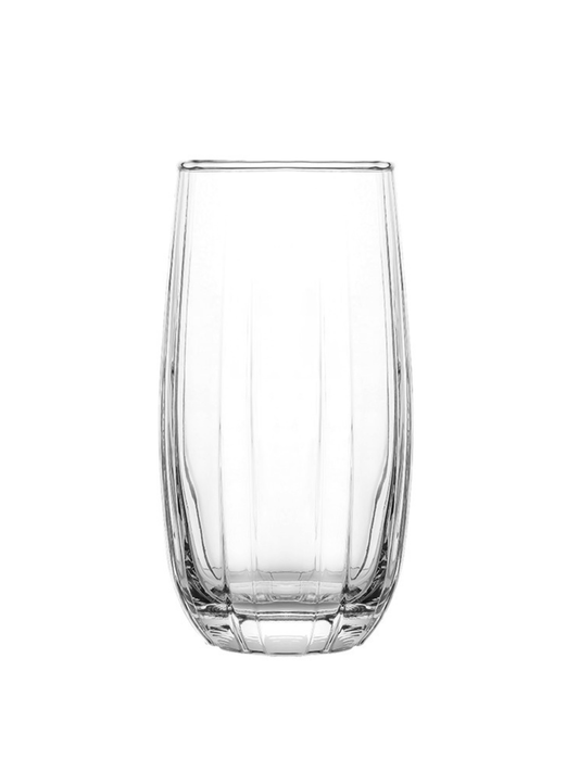 Luxe Tall Ribbed Glass 400 ML (Set Of 6)