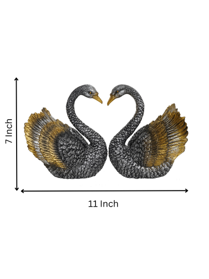 Imperial Silver-Gold Swan Pair