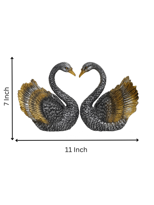 Imperial Silver-Gold Swan Pair
