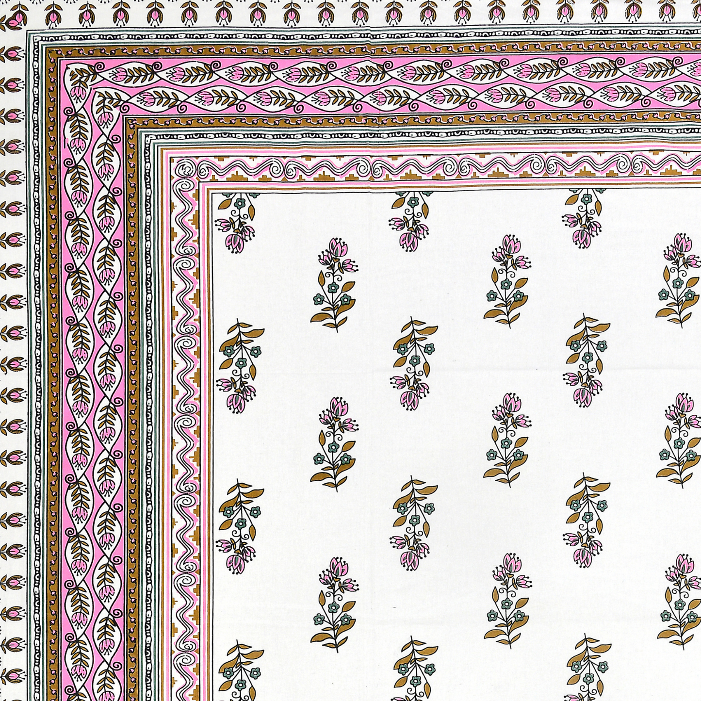 Kalakriti Gulbahar Grace Pure Cotton Double Bedsheet with 2 Pillow Covers