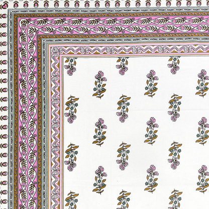 Kalakriti Gulbahar Grace Pure Cotton Double Bedsheet with 2 Pillow Covers