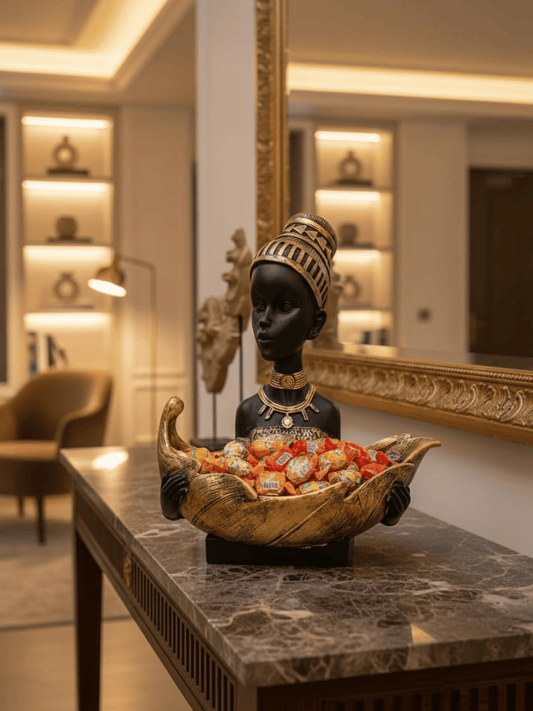 African Lady Decorative Storage Bowl