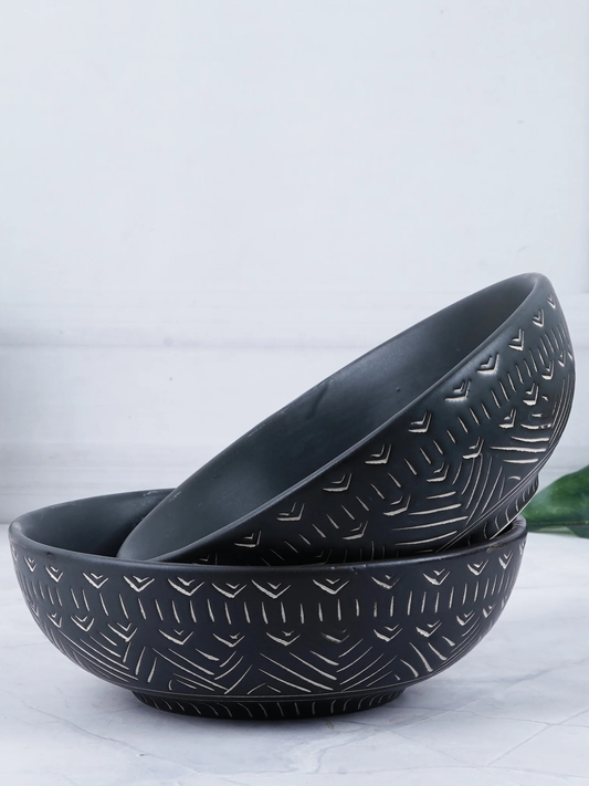 Night Sky Textured Ceramic Bowls