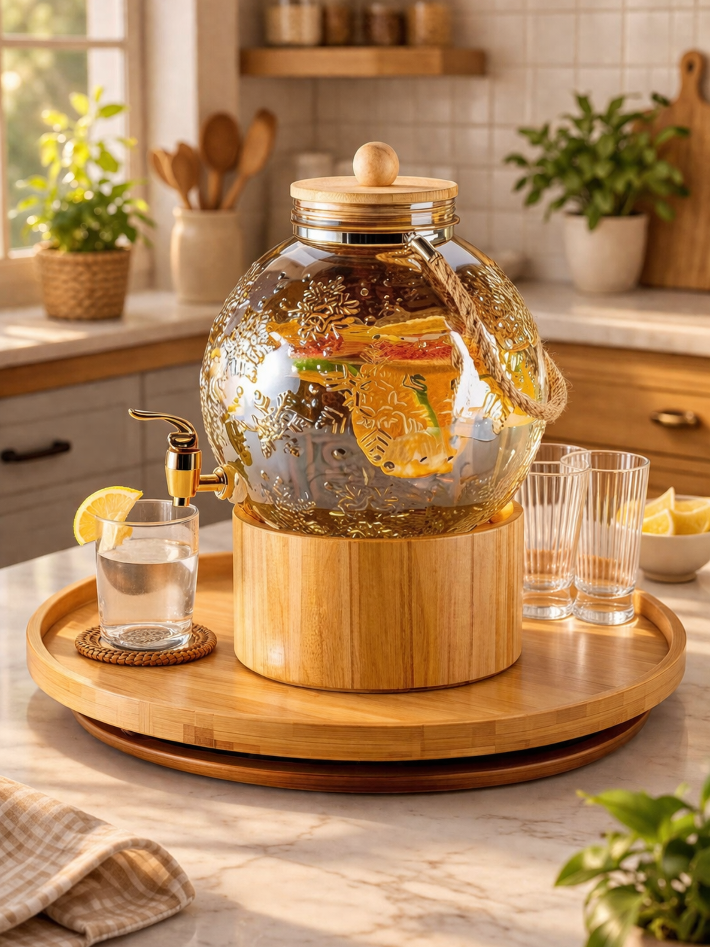 Luxe Globe Glass Beverage Dispenser (4 L)