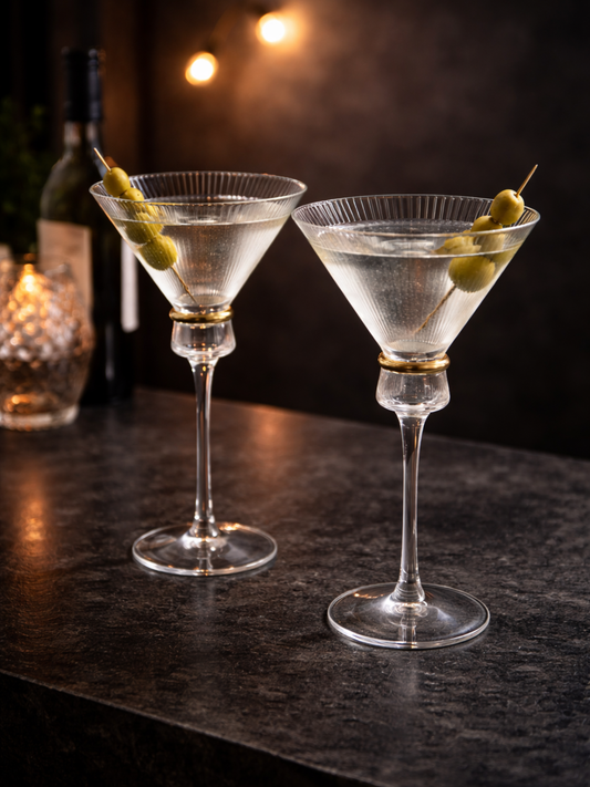 Aurora Ribbed Martini Glass