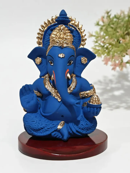 Royal Blue Ganesha Idol