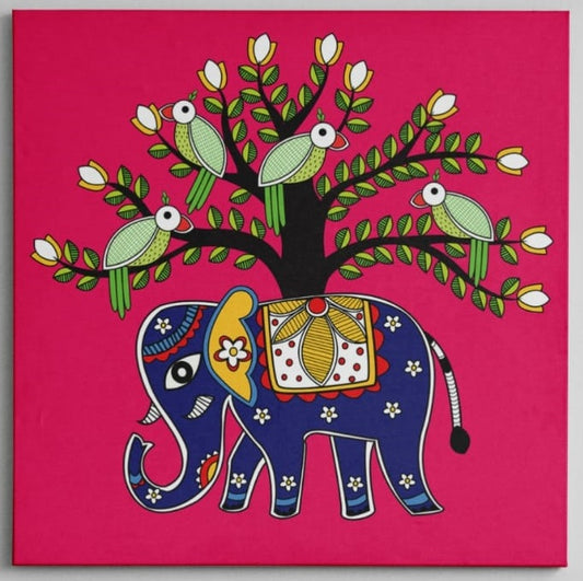 Naive Elephant Canvas