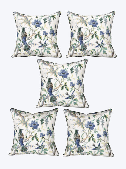 Bluebird Botanica Anokhi Cotton Cushion Covers - 16x16 Inches