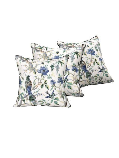 Bluebird Botanica Anokhi Cotton Cushion Covers - 16x16 Inches