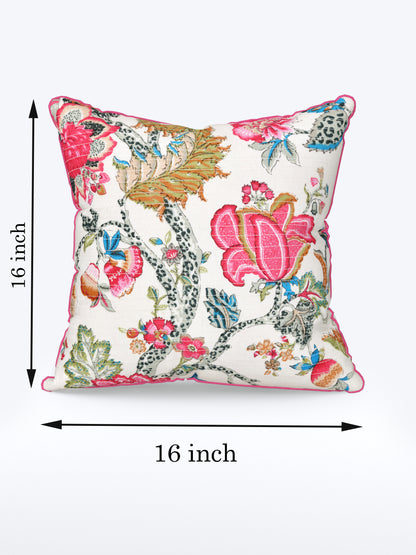 Floral Fiesta Anokhi Cotton Cushion Covers - 16x16 Inches