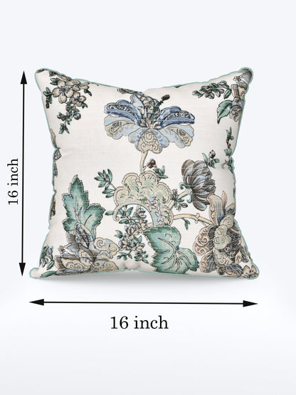 Icy Bloom Anokhi Cotton Cushion Covers - 16x16 Inches
