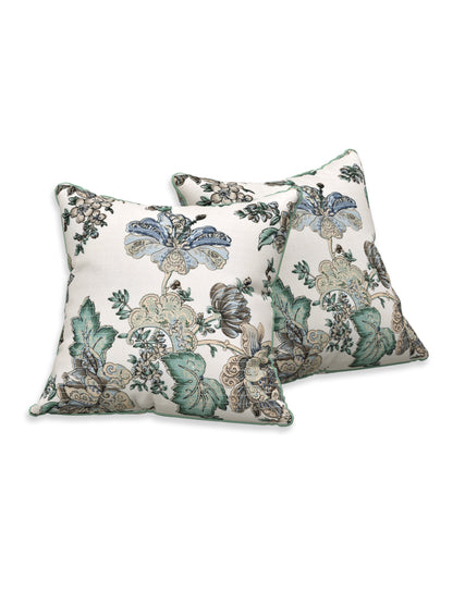 Icy Bloom Anokhi Cotton Cushion Covers - 16x16 Inches