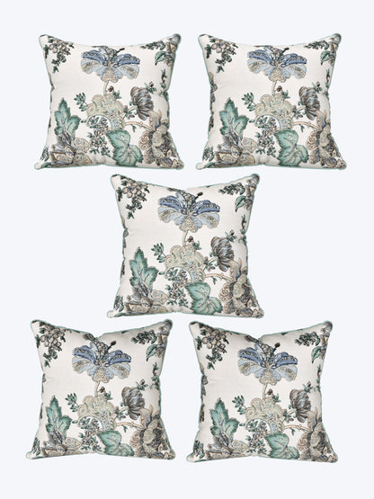 Icy Bloom Anokhi Cotton Cushion Covers - 16x16 Inches