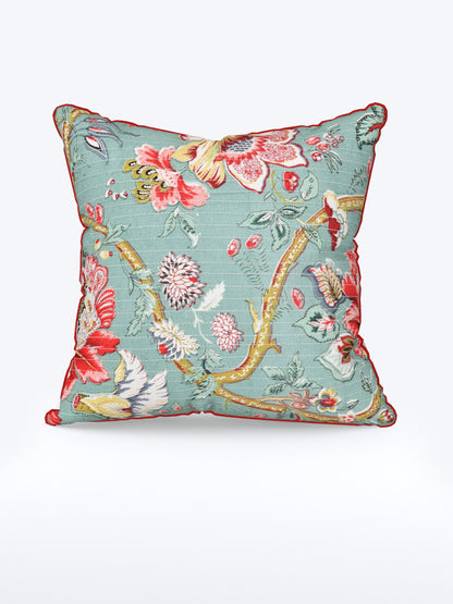 Azure Petals Anokhi Cotton Cushion Covers - 16x16 Inches