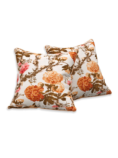 Autumn Garden Anokhi Cotton Cushion Covers - 16x16 Inches