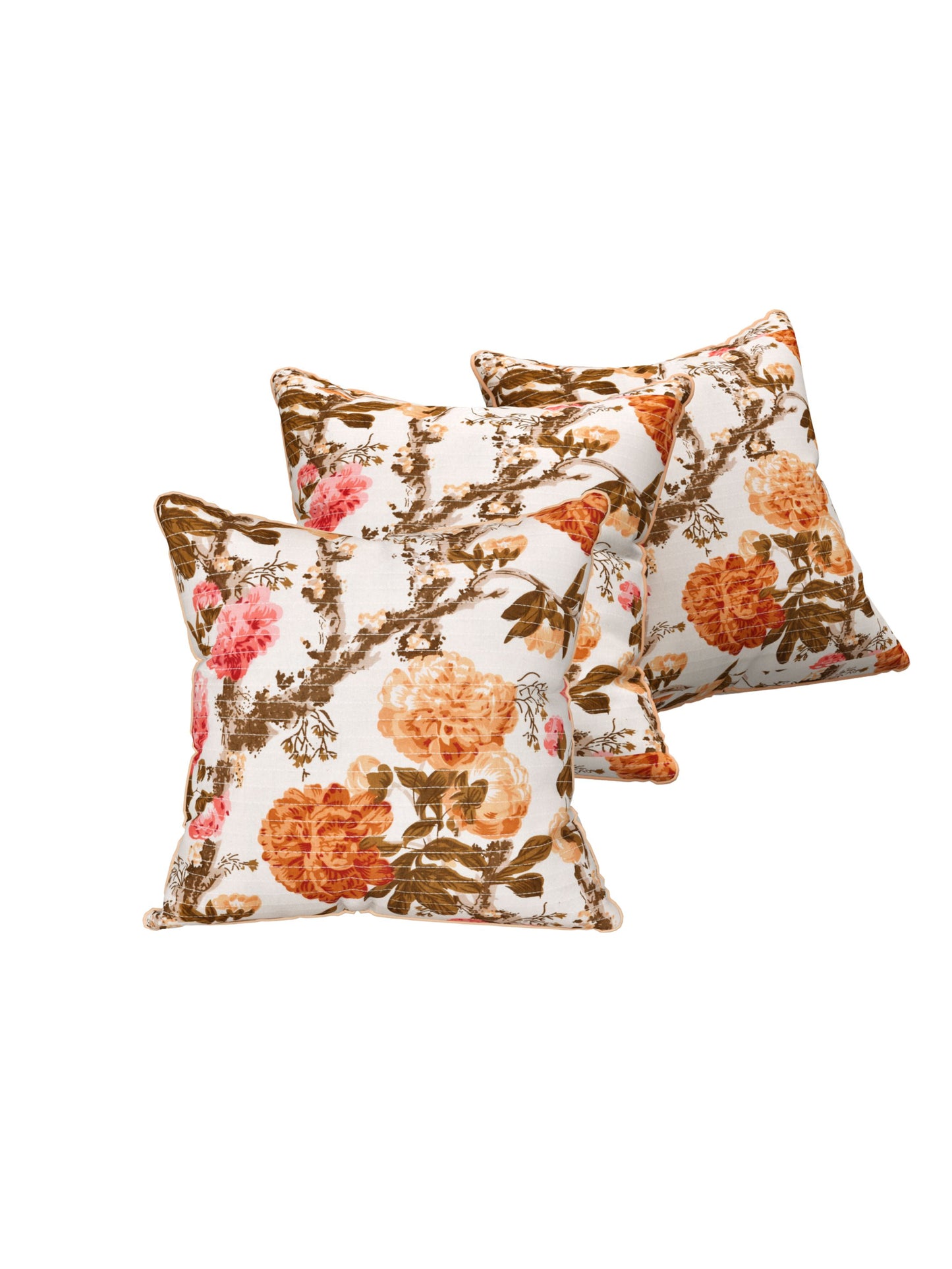 Autumn Garden Anokhi Cotton Cushion Covers - 16x16 Inches
