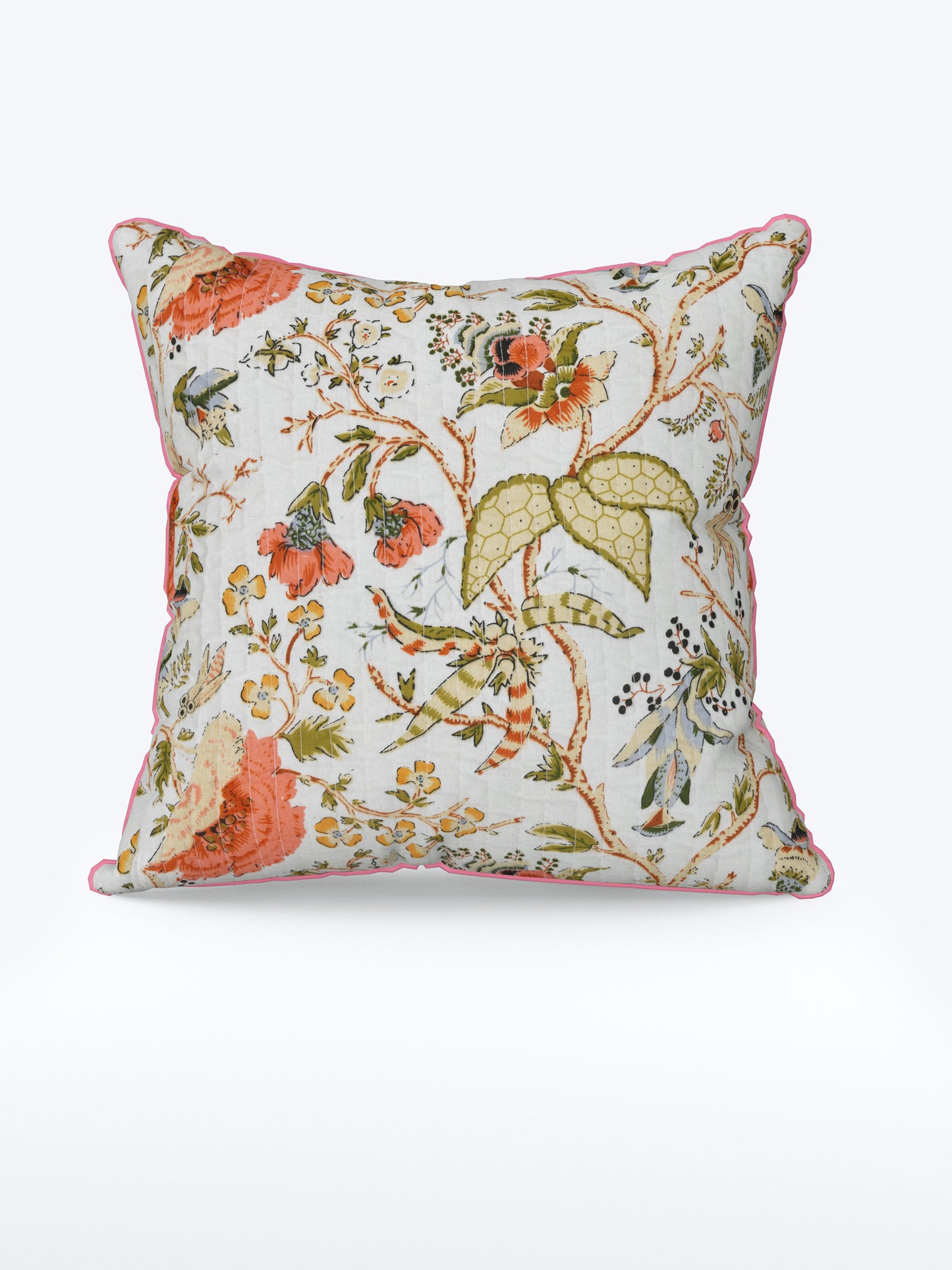 Tangerine Trails Anokhi Cotton Cushion Covers - 16x16 Inches