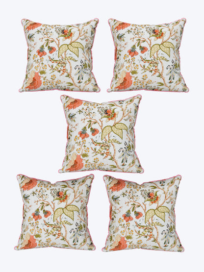 Tangerine Trails Anokhi Cotton Cushion Covers - 16x16 Inches