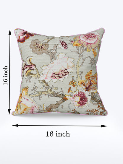 Gulaabo Bagh Anokhi Cotton Cushion Covers - 16x16 Inches