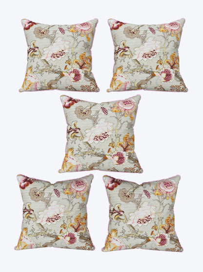 Gulaabo Bagh Anokhi Cotton Cushion Covers - 16x16 Inches
