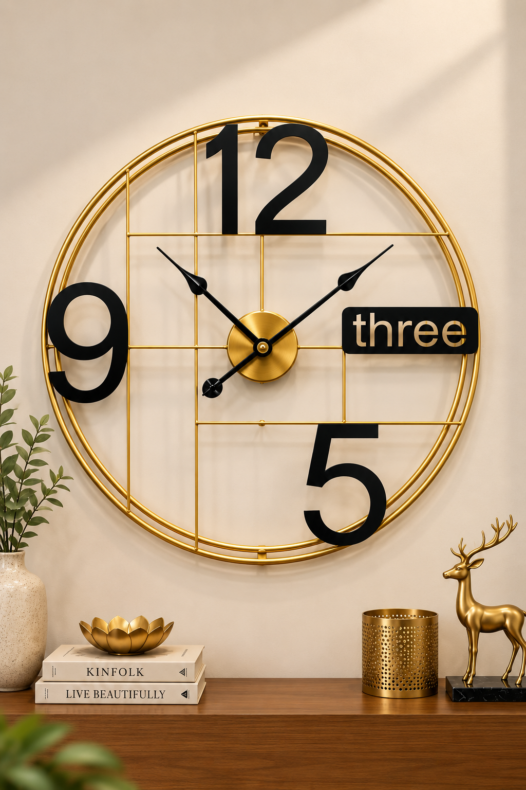 Modern Luxe Geometric Wall Clock