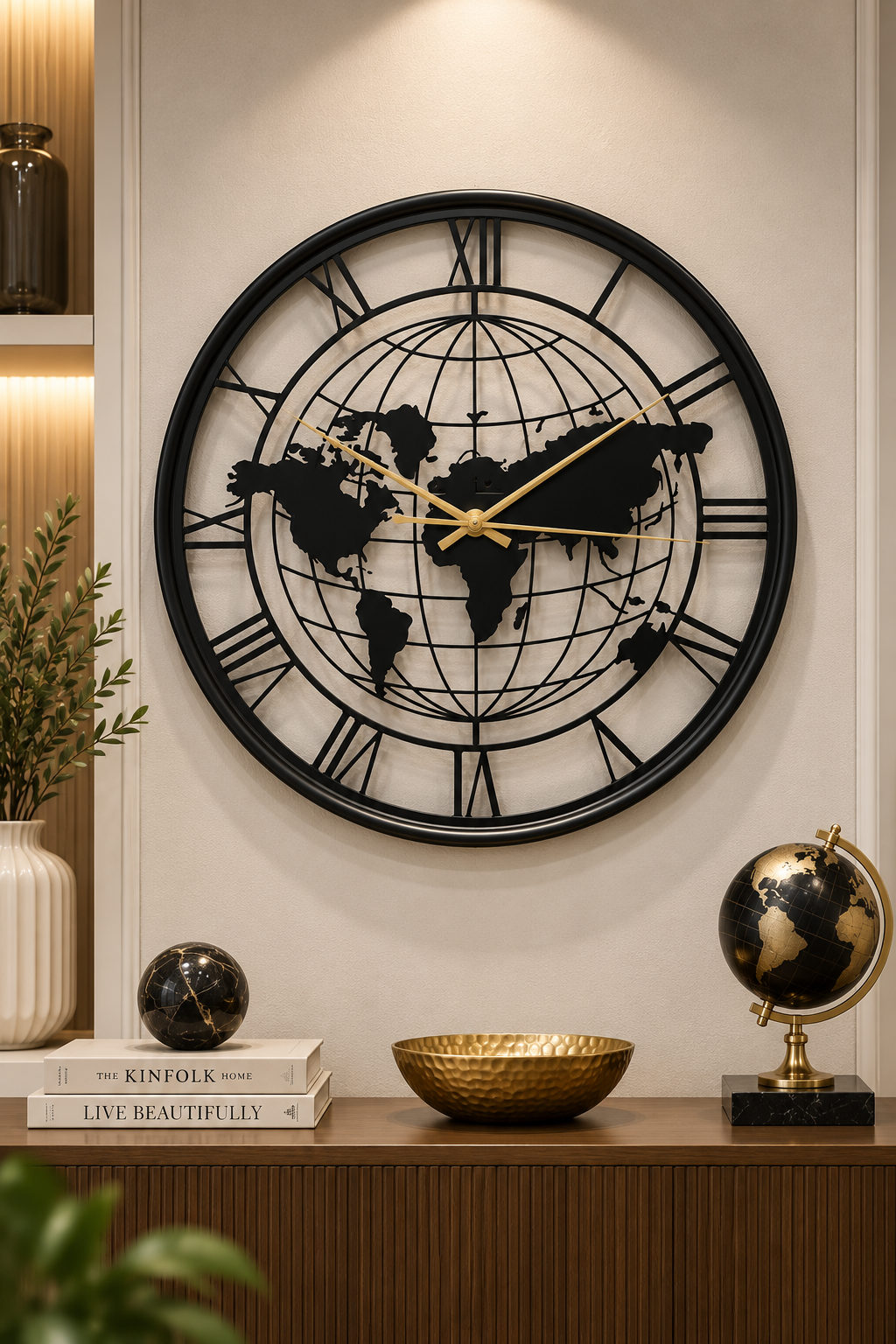 World Map Explorer Luxury Wall Clock