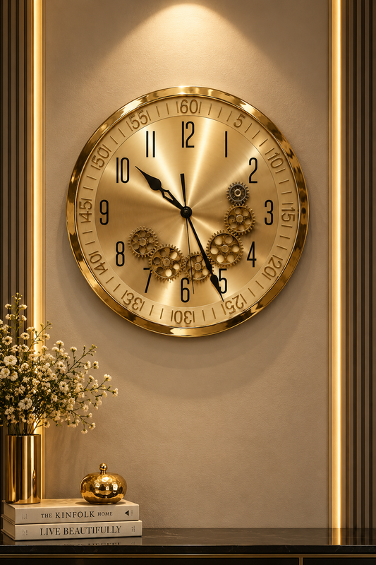Golden Gearwork Luxury Wall Clock