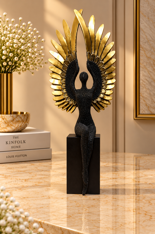 Golden Wings Lady Sculpture