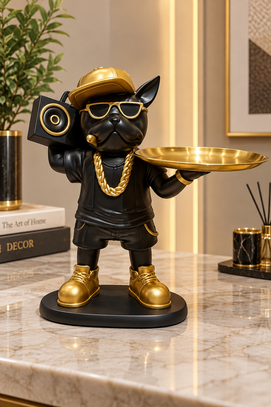 Golden Swagger Bulldog Décor