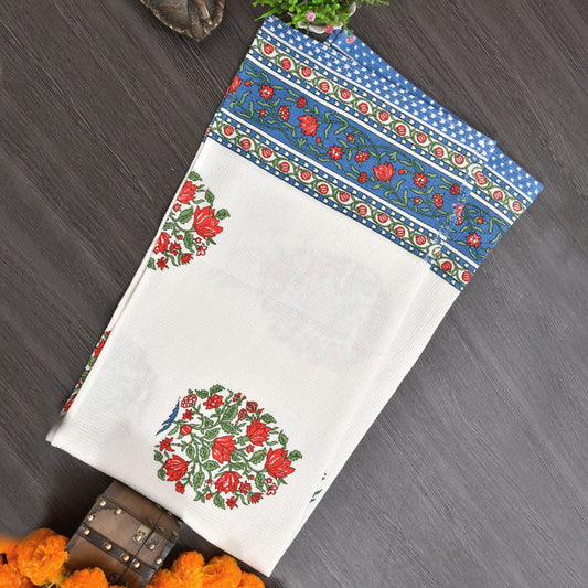 Azure Bloom waffle Towel Set