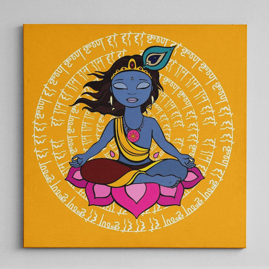 Krishna Lotus Canvas