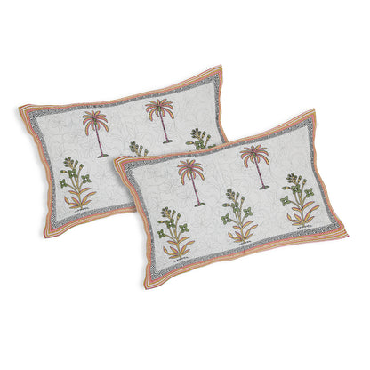 Blossom Bazaar – Premium Cotton Jaipuri Printed Double Bedsheet with 2 Pillow Covers