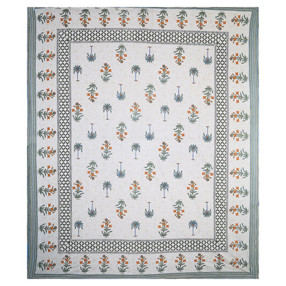 Banyan Bliss – Premium Cotton Jaipuri Printed Double Bedsheet with 2 Pillow Covers