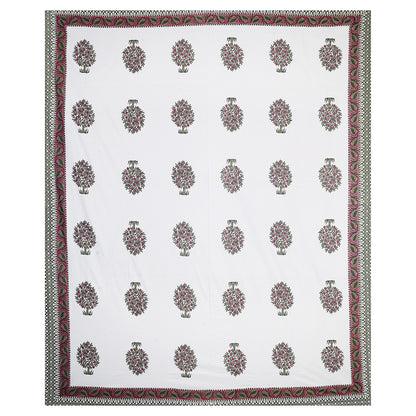 Rosewood Vibes – Premium Cotton Jaipuri Printed Double Bedsheet with 2 Pillow Covers