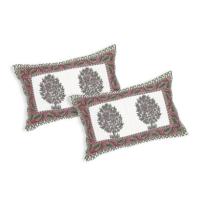 Rosewood Vibes – Premium Cotton Jaipuri Printed Double Bedsheet with 2 Pillow Covers