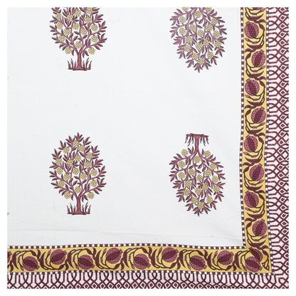 Maroon Mirage – Premium Cotton Jaipuri Printed Double Bedsheet with 2 Pillow Covers
