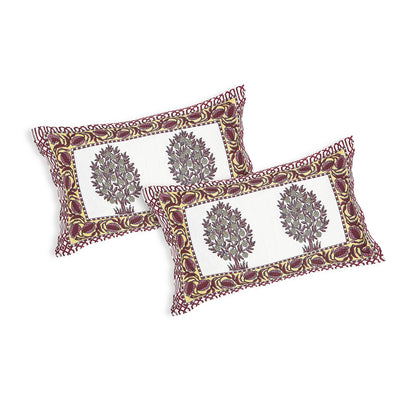 Maroon Mirage – Premium Cotton Jaipuri Printed Double Bedsheet with 2 Pillow Covers