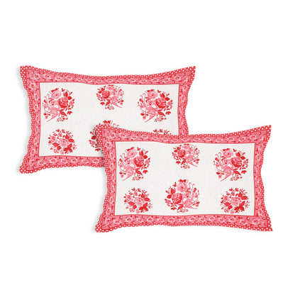 Ethnic Escape – Premium Cotton Jaipuri Printed Double Bedsheet with 2 Pillow Covers