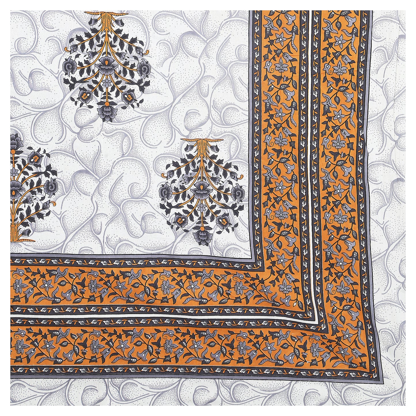 Jaipur Nights – Premium Cotton Jaipuri Printed Double Bedsheet with 2 Pillow Covers