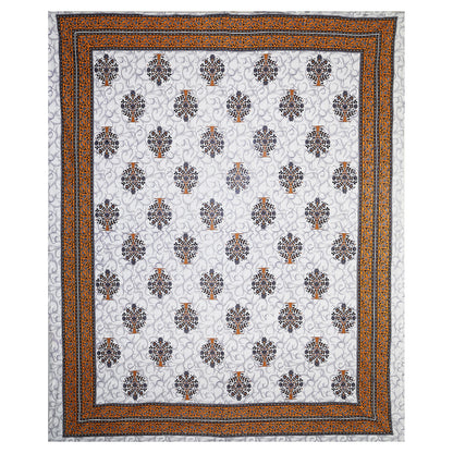 Jaipur Nights – Premium Cotton Jaipuri Printed Double Bedsheet with 2 Pillow Covers