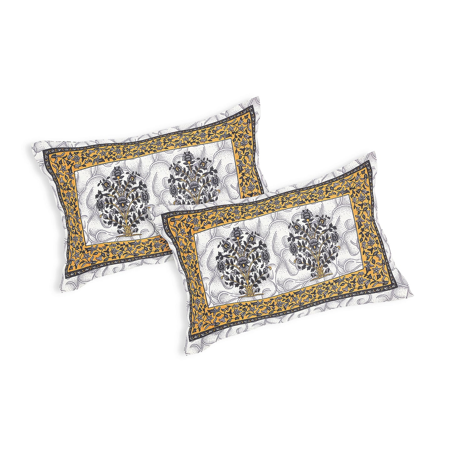 Jaipur Nights – Premium Cotton Jaipuri Printed Double Bedsheet with 2 Pillow Covers