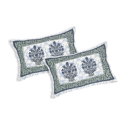 Peacock Pride – Premium Cotton Jaipuri Printed Double Bedsheet with 2 Pillow Covers